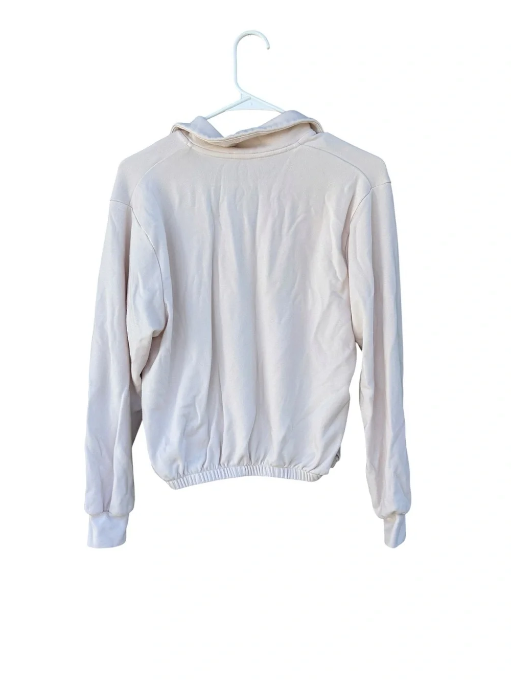 AYR Soft Cream Polo-Style V-Neck Sweatshirt - Size Small - Pima Cotton - Picture 8 of 11